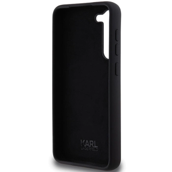 Etui Karl Lagerfeld Silicone Karl&Choupette Metal Pin na Samsung Galaxy S23+ - czarne