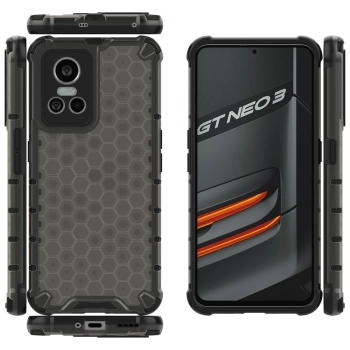 Honeycomb etui pancerny pokrowiec z żelową ramką Realme GT Neo 3 czarny