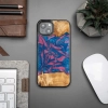 Etui z drewna i żywicy na iPhone 13 Bewood Unique Vegas - różowo-niebieskie