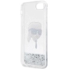 Etui Karl Lagerfeld Glitter Karl's Head na iPhone 7 / 8 / SE 2020 / SE 2022 - srebrne