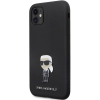 Etui Karl Lagerfeld Silicone Ikonik Metal Pin na iPhone 11 / Xr - czarne