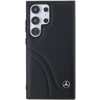Etui Mercedes Leather Curved Stitches na Samsung Galaxy S24 Ultra - czarne