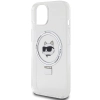 Etui Karl Lagerfeld Ring Stand Choupette Head MagSafe do iPhone 15 Plus - białe