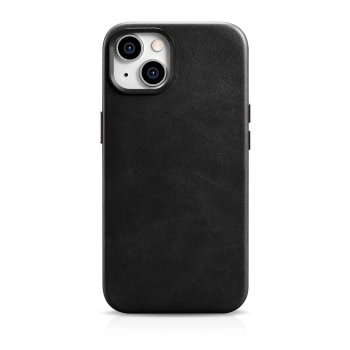 iCarer Oil Wax Premium Leather Case skórzane etui iPhone 14 magnetyczne z MagSafe czarny (WMI14220701-BK)