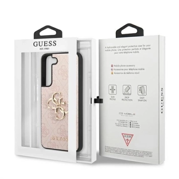 Etui Guess 4G Big Metal Logo na Samsung Galaxy S22 - różowe