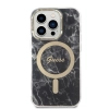 Etui Guess Marble MagSafe na iPhone 14 Pro Max + ładowarka indukcyjna - czarne