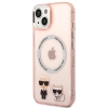 Etui Karl Lagerfeld Karl&Choupette Aluminium MagSafe na iPhone 14 Plus - różowe