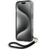 Etui Karl Lagerfeld IML Mono KL Pattern & Cord na iPhone 15 Pro - czarne