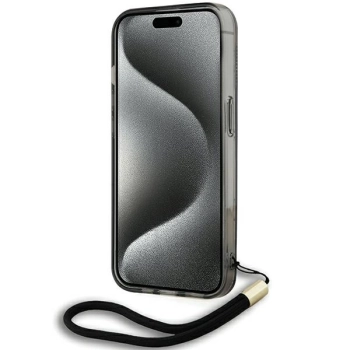 Etui Karl Lagerfeld IML Mono KL Pattern & Cord na iPhone 15 Pro - czarne