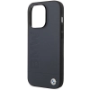 Etui BMW Leather Hot Stamp MagSafe na iPhone 14 Pro - granatowe