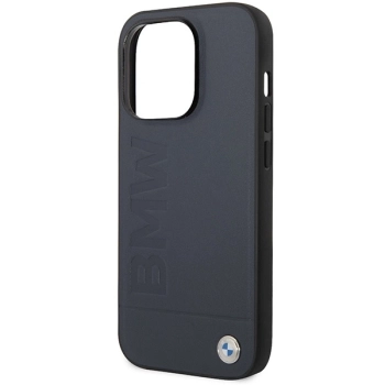 Etui BMW Leather Hot Stamp MagSafe na iPhone 14 Pro - granatowe