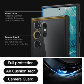 Etui Spigen Ultra Hybrid na Samsung Galaxy S24 Ultra - czarny mat