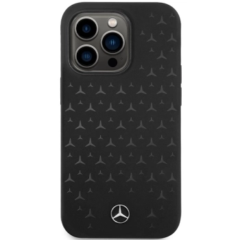 Etui Mercedes Silicone Stars Pattern MagSafe na iPhone 15 Pro - czarne