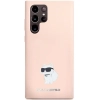 Etui Karl Lagerfeld Silicone Choupette Metal Pin na Samsung Galaxy S23 Ultra - różowe