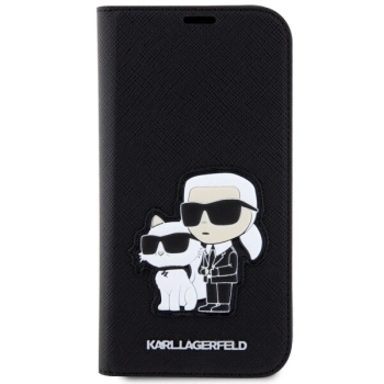 Etui Karl Lagerfeld Saffiano Karl&Choupette na iPhone 14 Pro Max - czarne