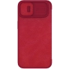Nillkin Qin Leather Pro Case etui iPhone 14 Plus osłona na aparat kabura pokrowiec obudowa z klapką czerwony