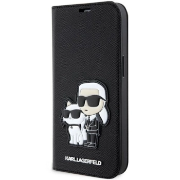 Etui Karl Lagerfeld Saffiano Karl&Choupette na iPhone 14 Pro Max - czarne