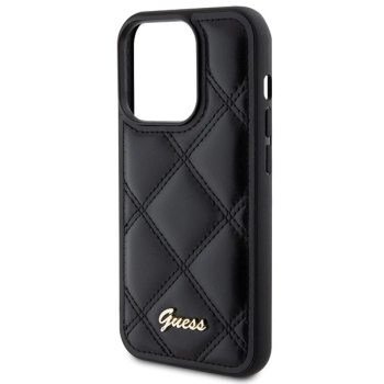 Etui Guess Quilted Metal Logo na iPhone 15 Pro Max - czarne