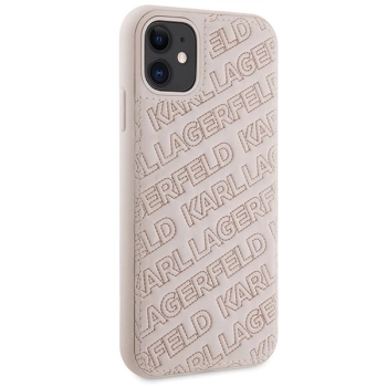 Etui Karl Lagerfeld Quilted K Pattern na iPhone 11 / Xr - różowe
