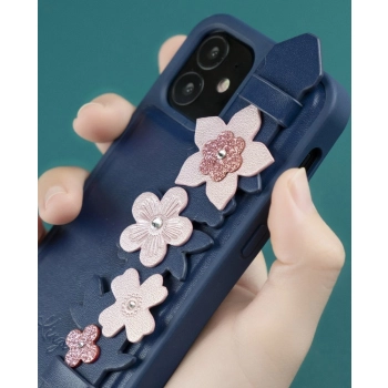 Kingxbar Sweet Series żelowe etui ozdobione oryginalnymi Kryształami Swarovskiego z podstawką iPhone 12 mini czarny
