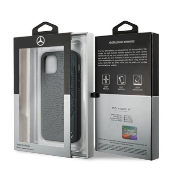 Etui Mercedes Bow Line na iPhone 12 mini - granatowe