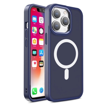 Magnetyczne etui z MagSafe Color Matte Case do iPhone 14 Pro Max - niebieskie