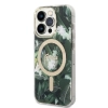 Etui Guess Jungle MagSafe na iPhone 14 Pro Max + ładowarka indukcyjna - zielone