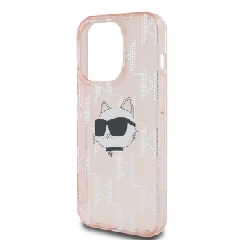 Etui Karl Lagerfeld IML Choupette Head & Monogram na iPhone 13 Pro Max - różowe