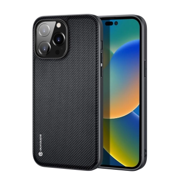 Dux Ducis Fino etui pokrowiec pokryty nylonowym materiałem iPhone 14 Pro Max czarny