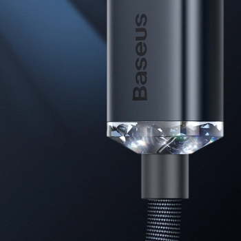 Baseus Crystal Shine Series kabel przewód USB do szybkiego ładowania i transferu danych USB Typ A - Lightning 2,4A 2m czarny (CAJY000101)