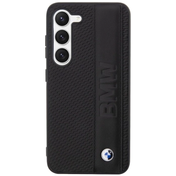 Etui BMW Leather Textured & Stripe na Samsung Galaxy S23+ - czarne