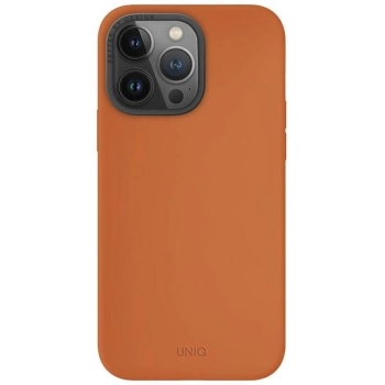 Etui UNIQ Lino Hue Magclick Charging do iPhone 15 Pro Max - pomarańczowe