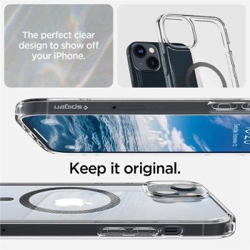 Etui Spigen Ultra Hybrid Mag z MagSafe na iPhone 14 przezroczysto-szare