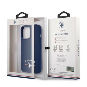 Etui U.S. Polo Assn. Silicone Collection na iPhone 13 Pro Max - granatowe