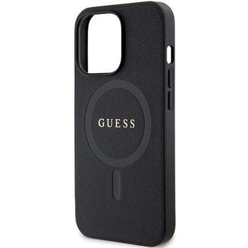 Etui Guess Saffiano MagSafe na iPhone 13 Pro Max - czarne