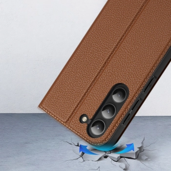 Dux Ducis Skin X2 etui Samsung Galaxy S23 pokrowiec z klapką portfel podstawka brązowe