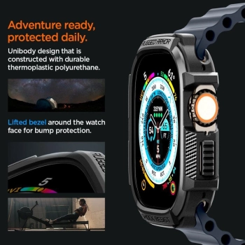 Etui Spigen Rugged Armor na Apple Watch Ultra (49 mm) - czarny mat