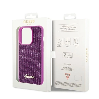 Etui Guess Disco Metal Script na iPhone 14 Pro - fuksjowe