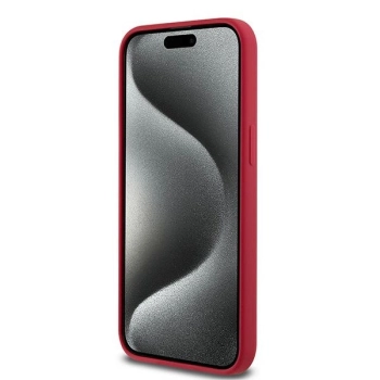 Etui Karl Lagerfeld Silicone Karl&Choupette Ring MagSafe na iPhone 15 Pro Max - czerwone