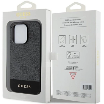 Etui Guess 4G Stripe Collection na iPhone 15 Pro - szare