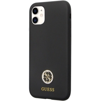 Etui Guess Silicone Logo Strass 4G na iPhone 11 / Xr - czarne