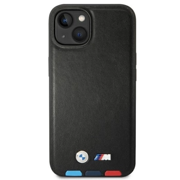 Etui BMW Leather Stamp Tricolor MagSafe na iPhone 14 Plus - czarne