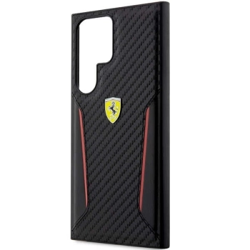 Etui Ferrari Carbon Contrast Edges na Samsung Galaxy S23 Ultra - czarne
