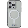 Etui BMW Silver Ring MagSafe na iPhone 15 Pro - przezroczyste