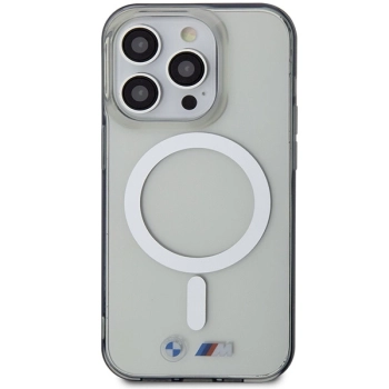 Etui BMW Silver Ring MagSafe na iPhone 15 Pro - przezroczyste