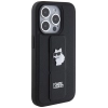 Etui Karl Lagerfeld Gripstand Saffiano Choupette Pins na iPhone 14 Pro - czarne