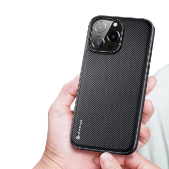 Dux Ducis Fino etui pokrowiec pokryty nylonowym materiałem iPhone 14 Pro Max czarny