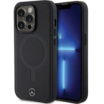Etui Mercedes Smooth Leather MagSafe na iPhone 14 Pro - czarne
