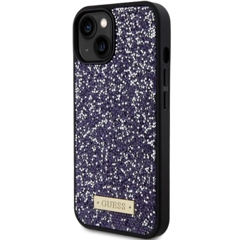 Etui Guess Rhinestone Metal Logo na iPhone 15 - różowe
