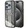 Etui Guess Liquid Glitter Gold Stripes na iPhone 15 Pro Max - czarne